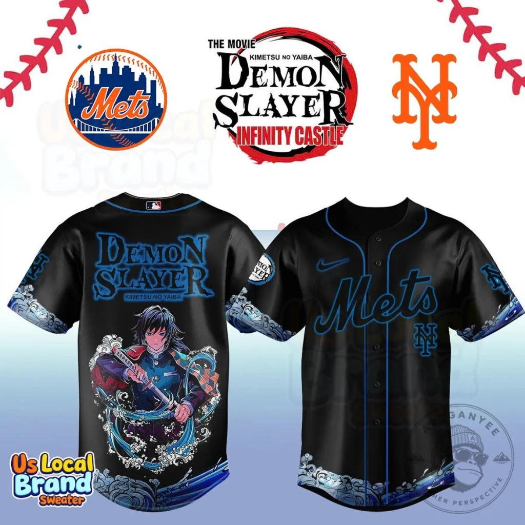 New York Mets Baseball Demon Slayer Giyu Tomioka Anime Jersey