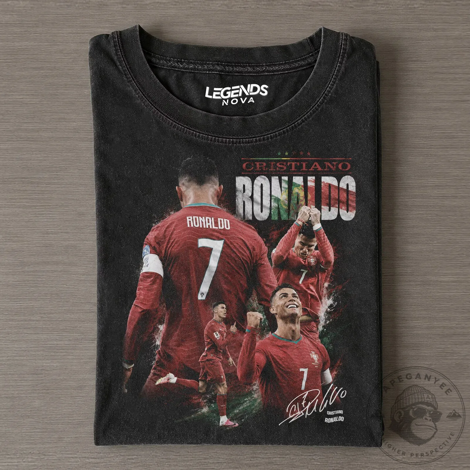 Cristiano Ronaldo Portugal Soccer Fan Vintage Washed Graphic T-Shirt 1 Cristiano Ronaldo Portugal Soccer Fan Vintage Washed Graphic T-Shirt