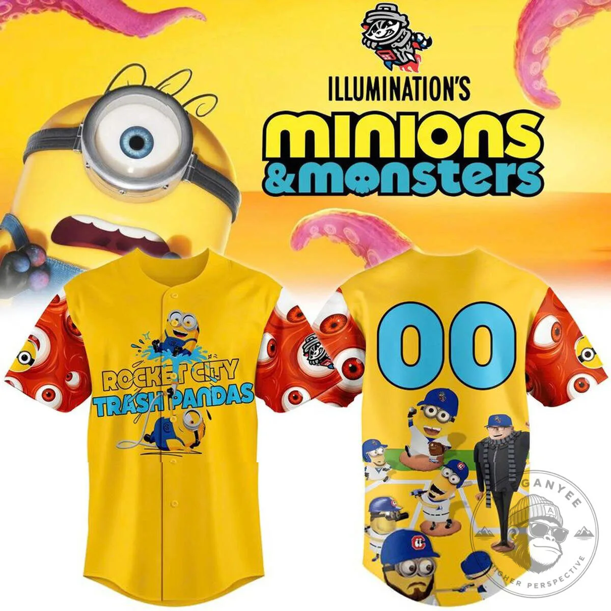Rocket City Trash Pandas Minions Baseball Jersey