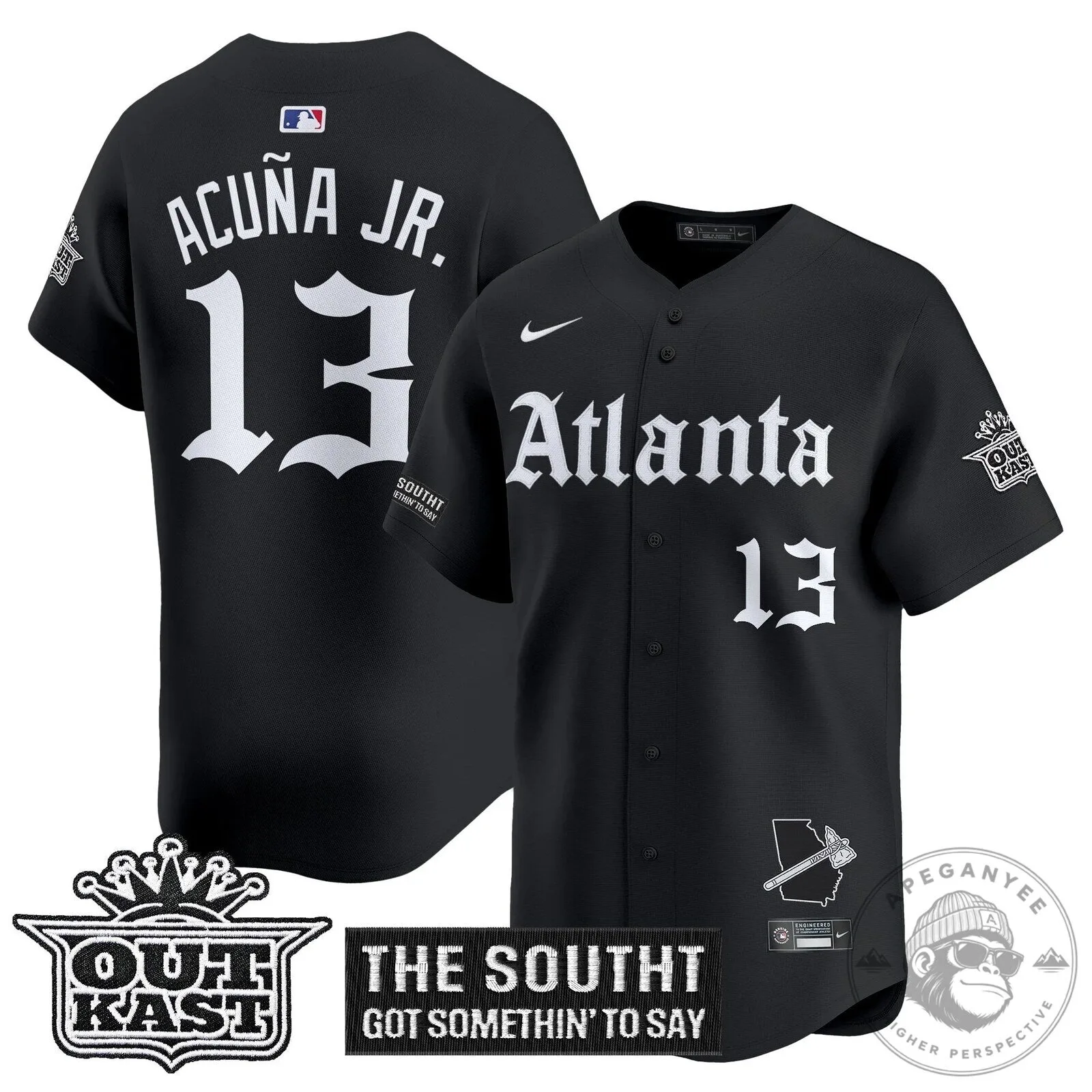Atlanta Braves Ronald Acuña Jr. Number 13 OutKast Edition Baseball Jersey