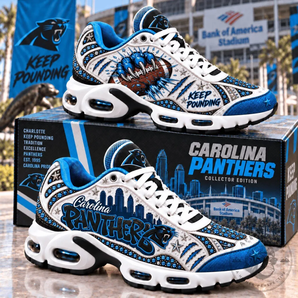 Carolina Panthers Team Logo Custom Air Max Style Running Shoes Carolina Panthers Team Logo Custom Air Max Style Running Shoes
