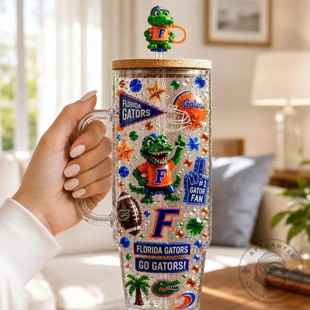 Florida Gators University Clear Glass Tumbler with Handle 9 Florida Gators University Clear Glass Tumbler with Handle