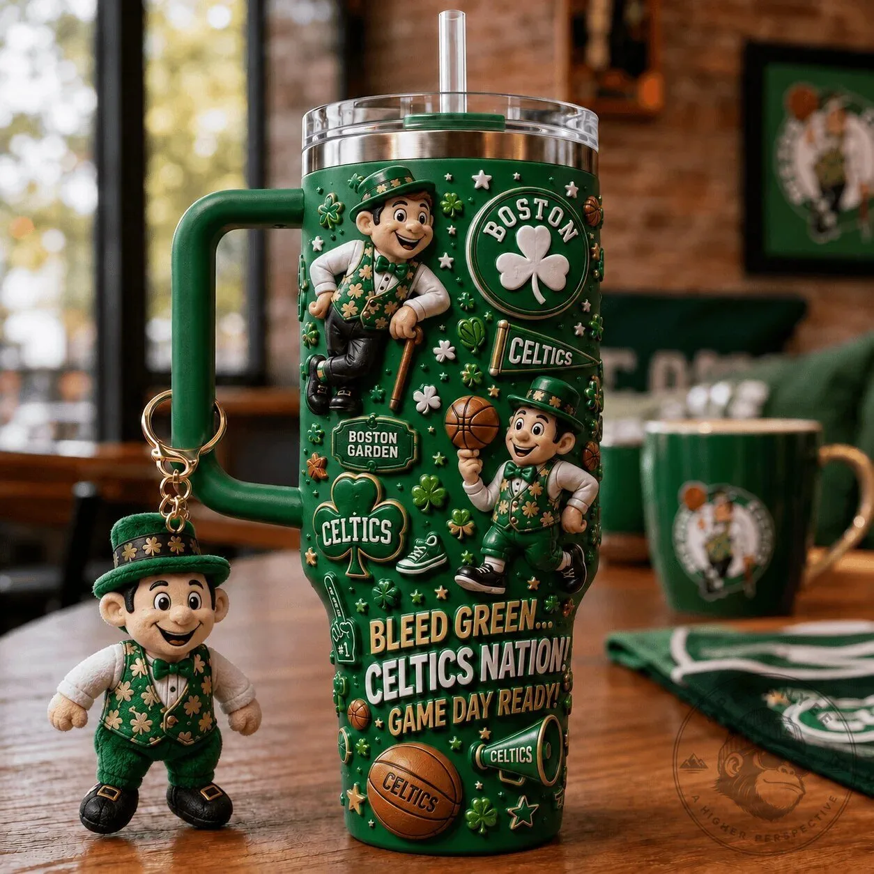 Boston Celtics Lucky the Leprechaun 40oz Stainless Steel Tumbler with Handle