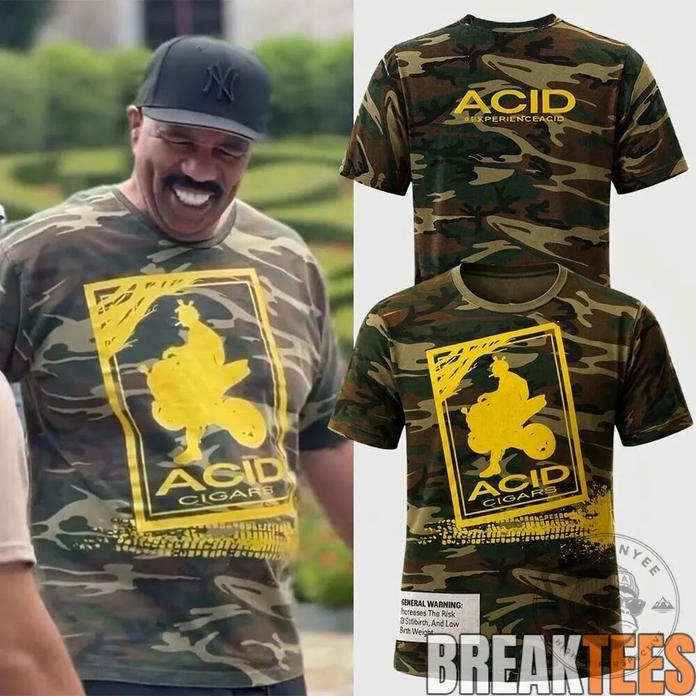 Acid Cigars Camouflage Print T-Shirt