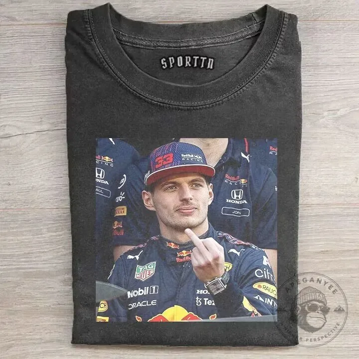 Graphic T-Shirt featuring Max Verstappen, F1 Racing Driver