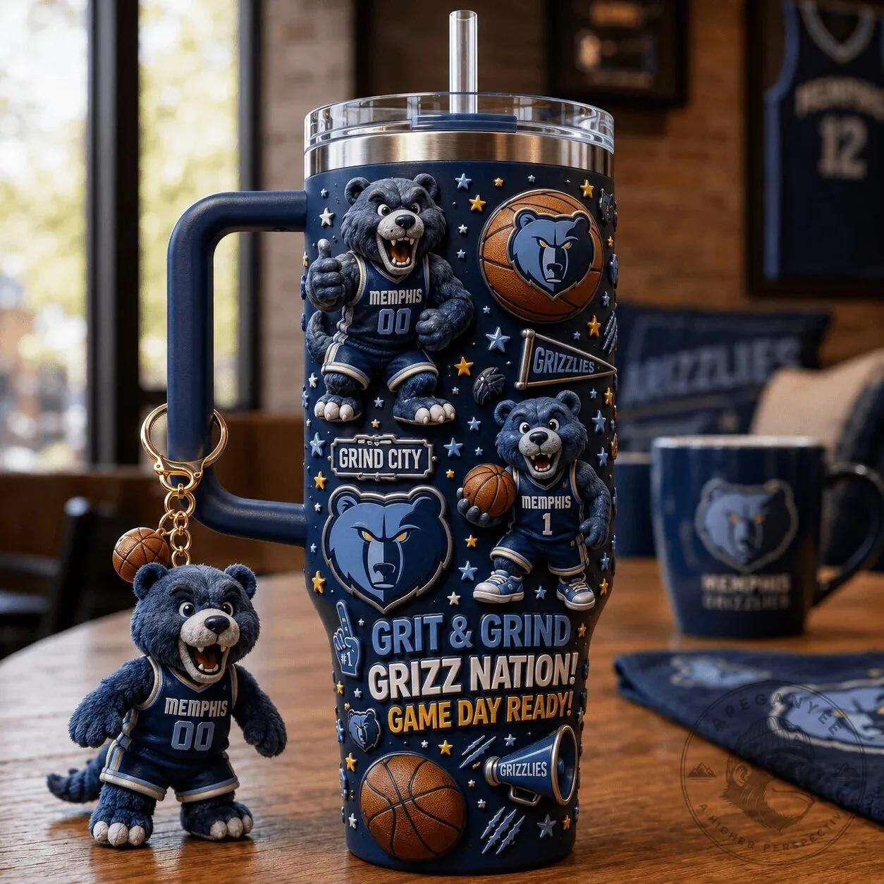 Memphis Grizzlies Basketball Team 40oz Stainless Steel Tumbler with Handle