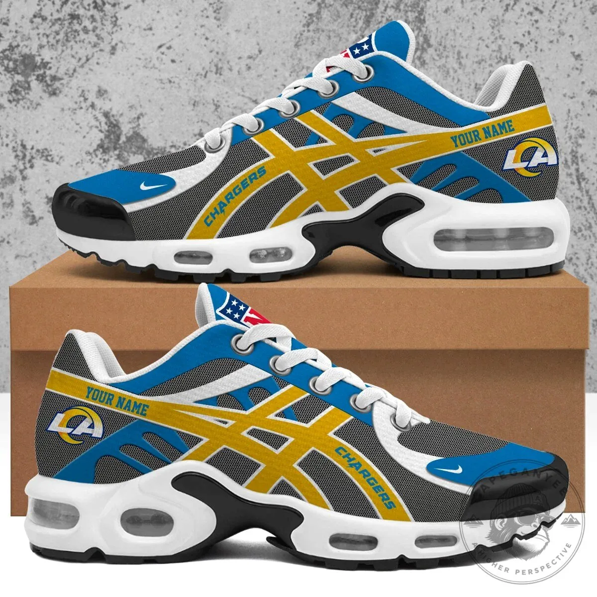 Los Angeles Chargers Personalized Air Cushion Sneakers