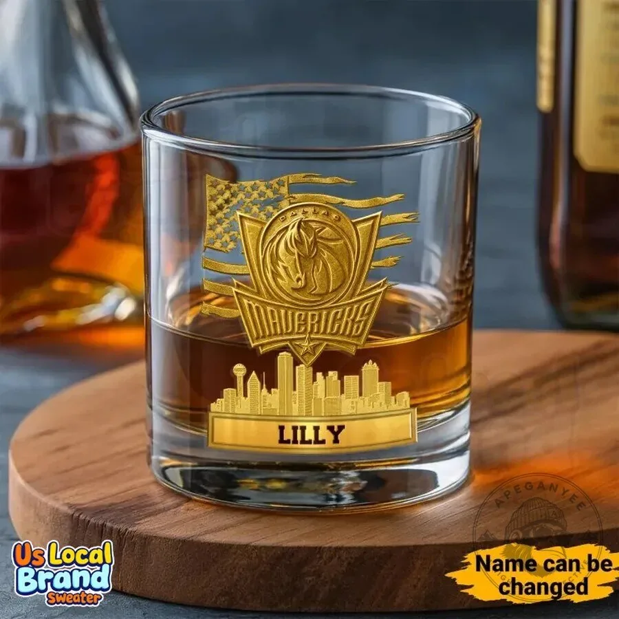 Dallas Mavericks NBA Personalized Whiskey Glass with Custom Name 11 Dallas Mavericks NBA Personalized Whiskey Glass with Custom Name