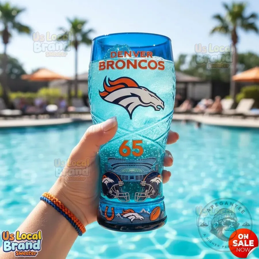 Denver Broncos 65th Anniversary Football Team Stadium Drinking Glass