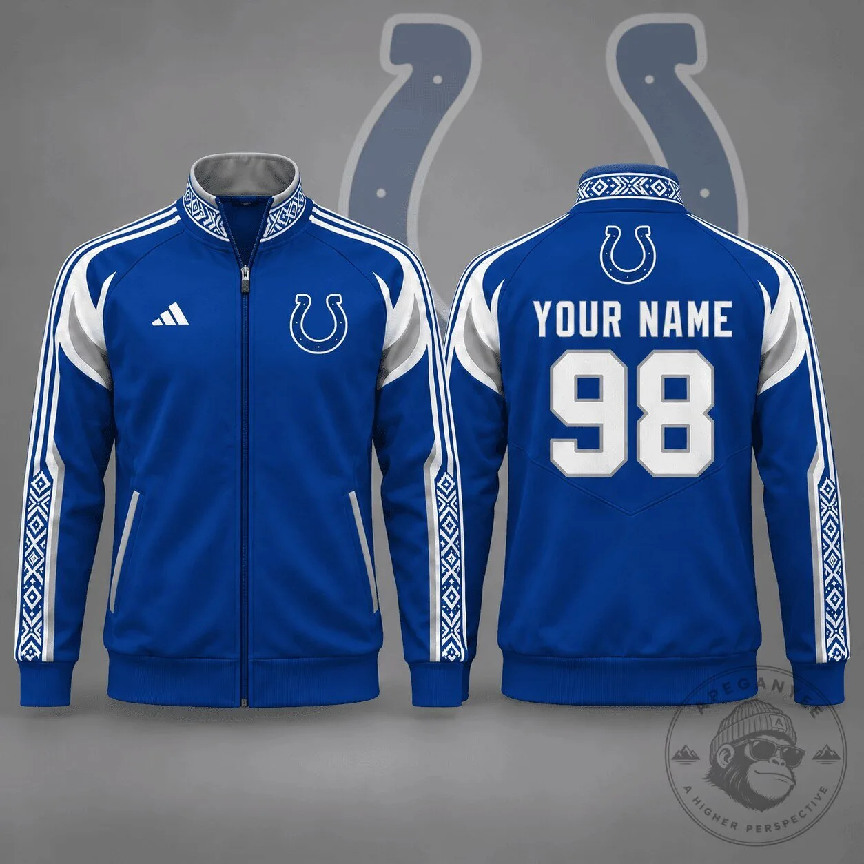 Indianapolis Colts Personalized Team Nordic Zip Up Track Jacket