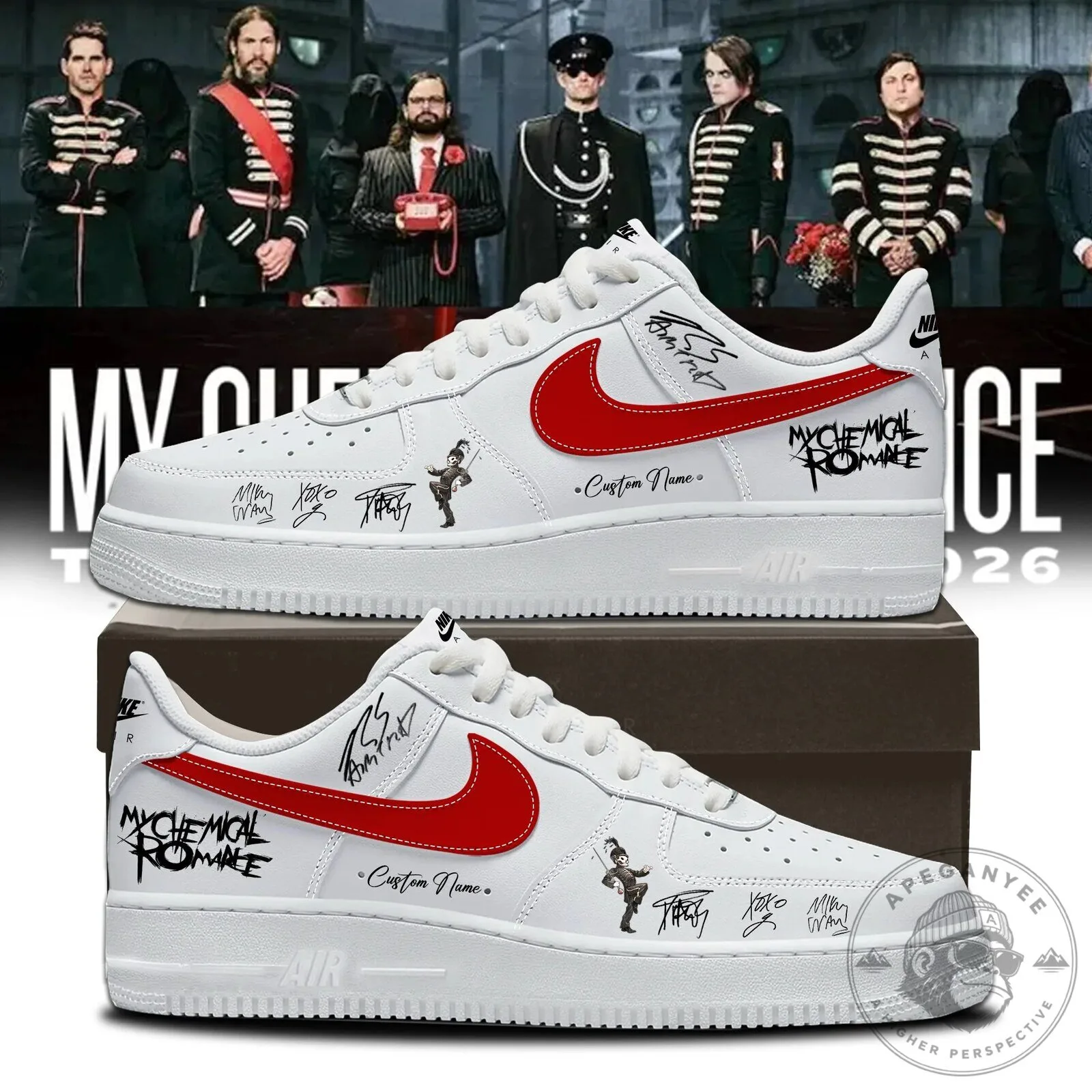 My Chemical Romance The Black Parade Album Art White Sneakers