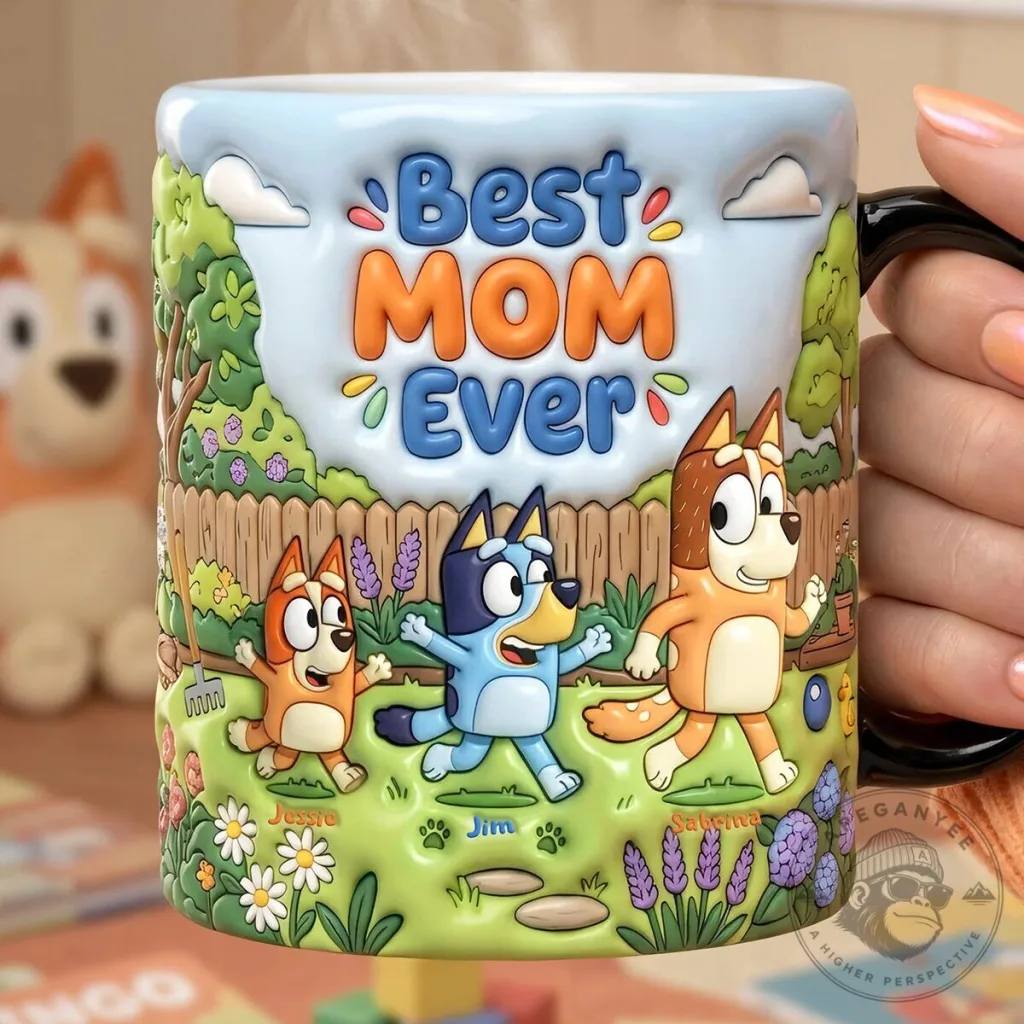 Bluey Best Mom Ever Coffee Mug, Personalized Mother's Day Gift for Her