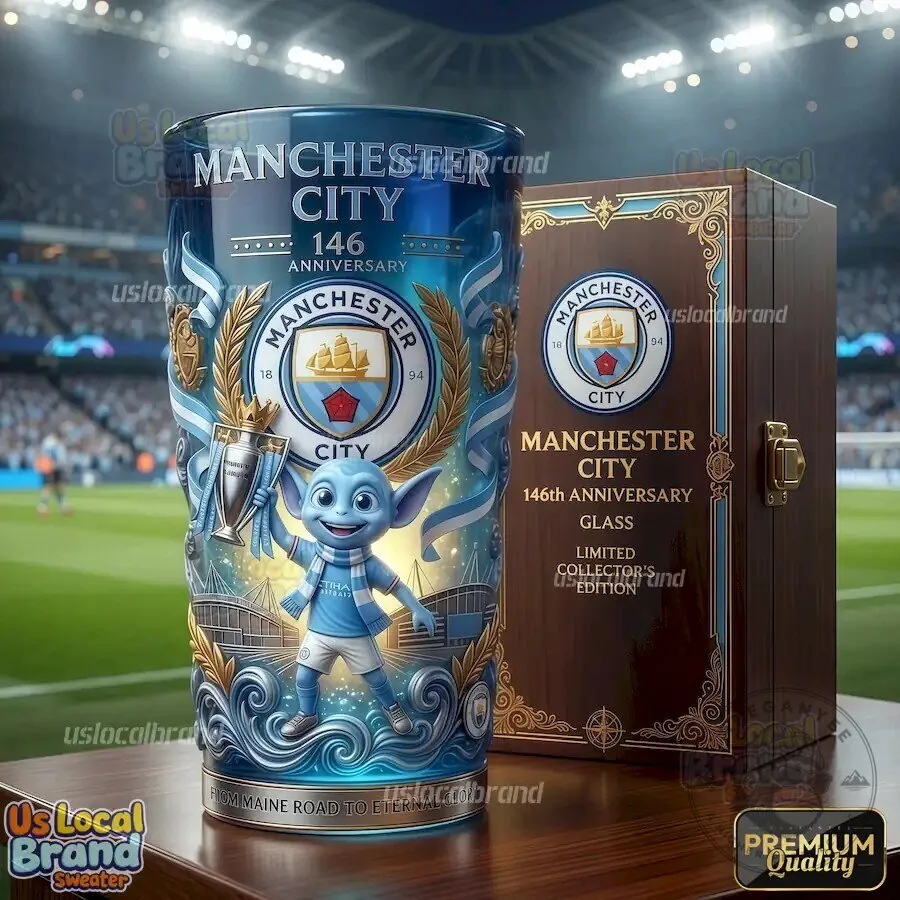 Manchester City Football Club 146th Anniversary Pint Beer Glass 9 Manchester City Football Club 146th Anniversary Pint Beer Glass