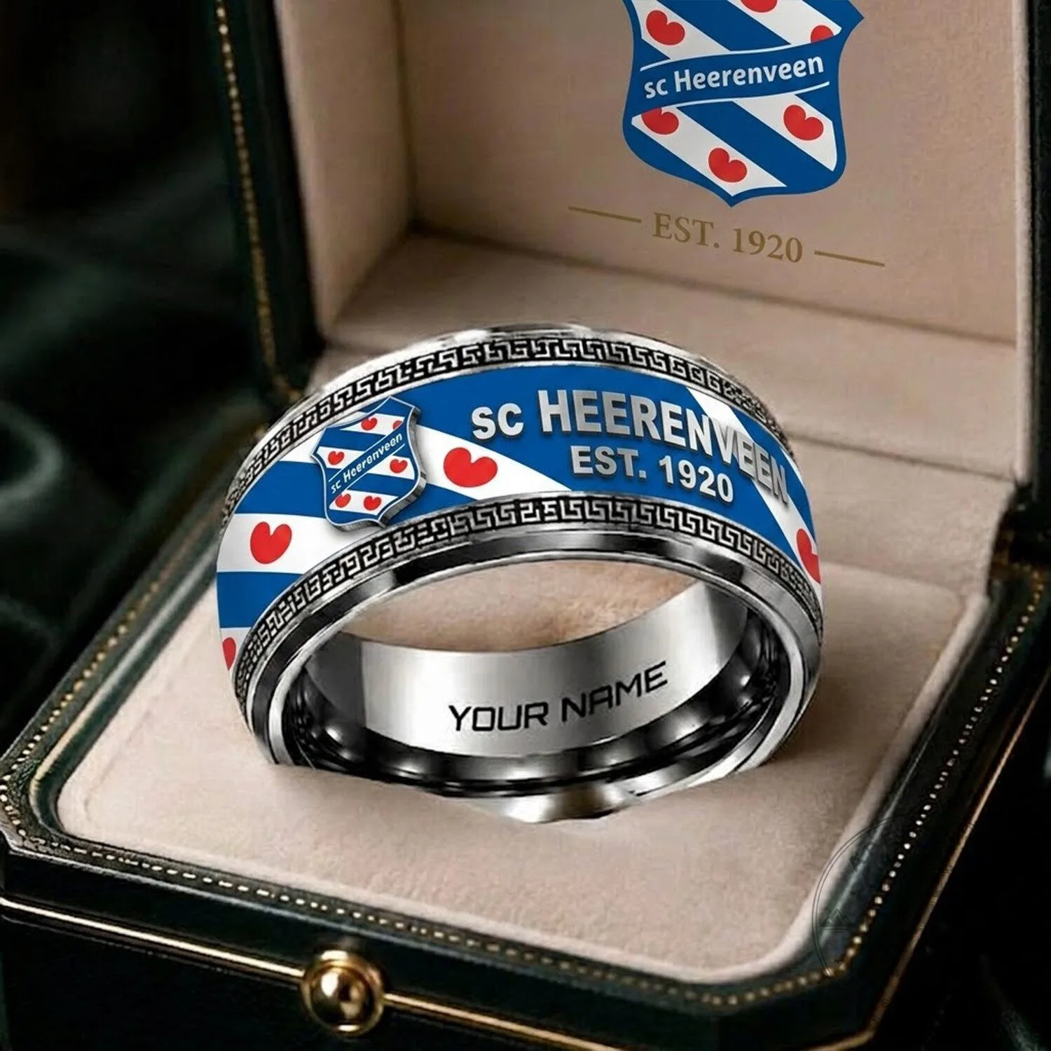 SC Heerenveen Football Club Eredivisie Team Custom Name Stainless Steel Ring