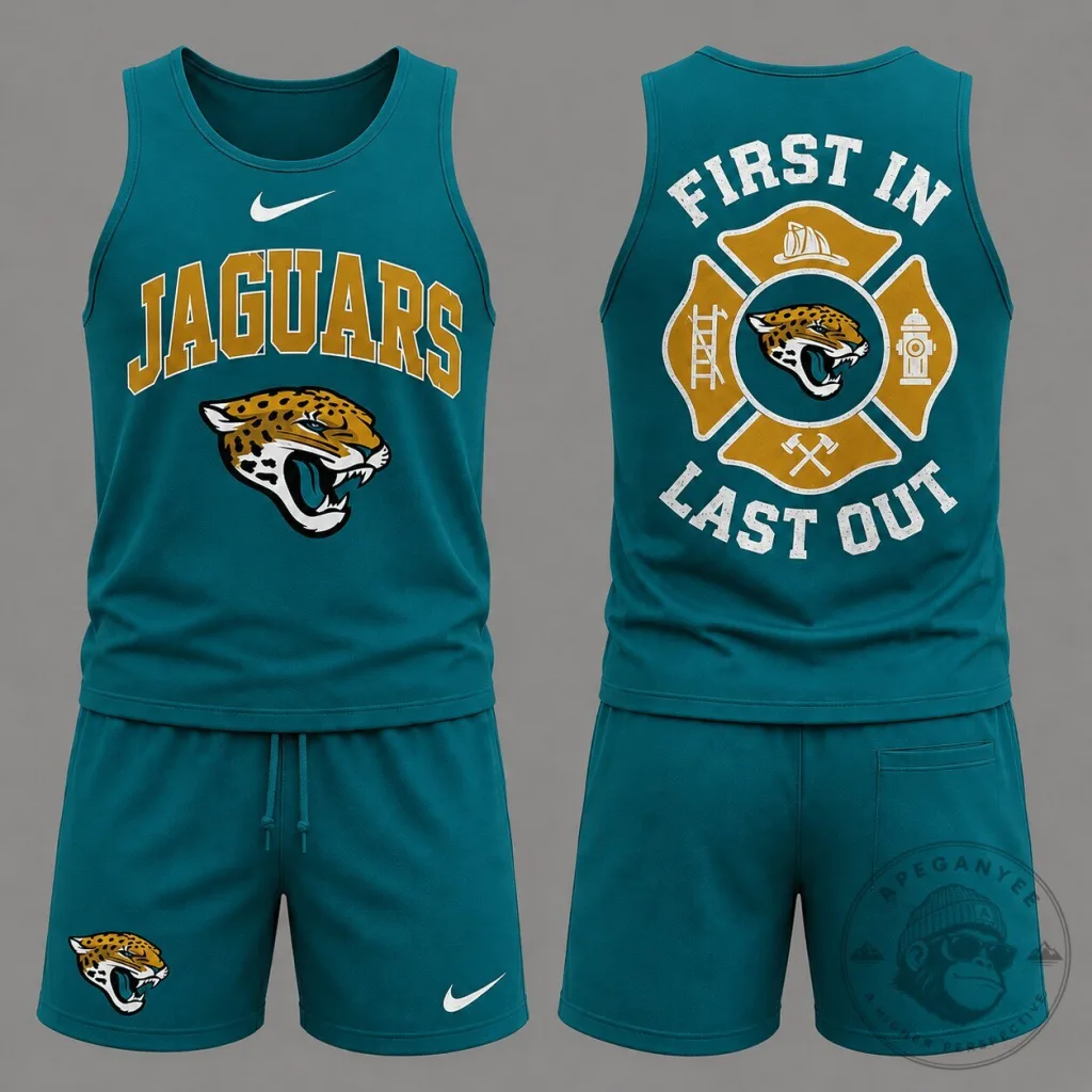 Jacksonville Jaguars First In Last Out Firefighter Tank Top