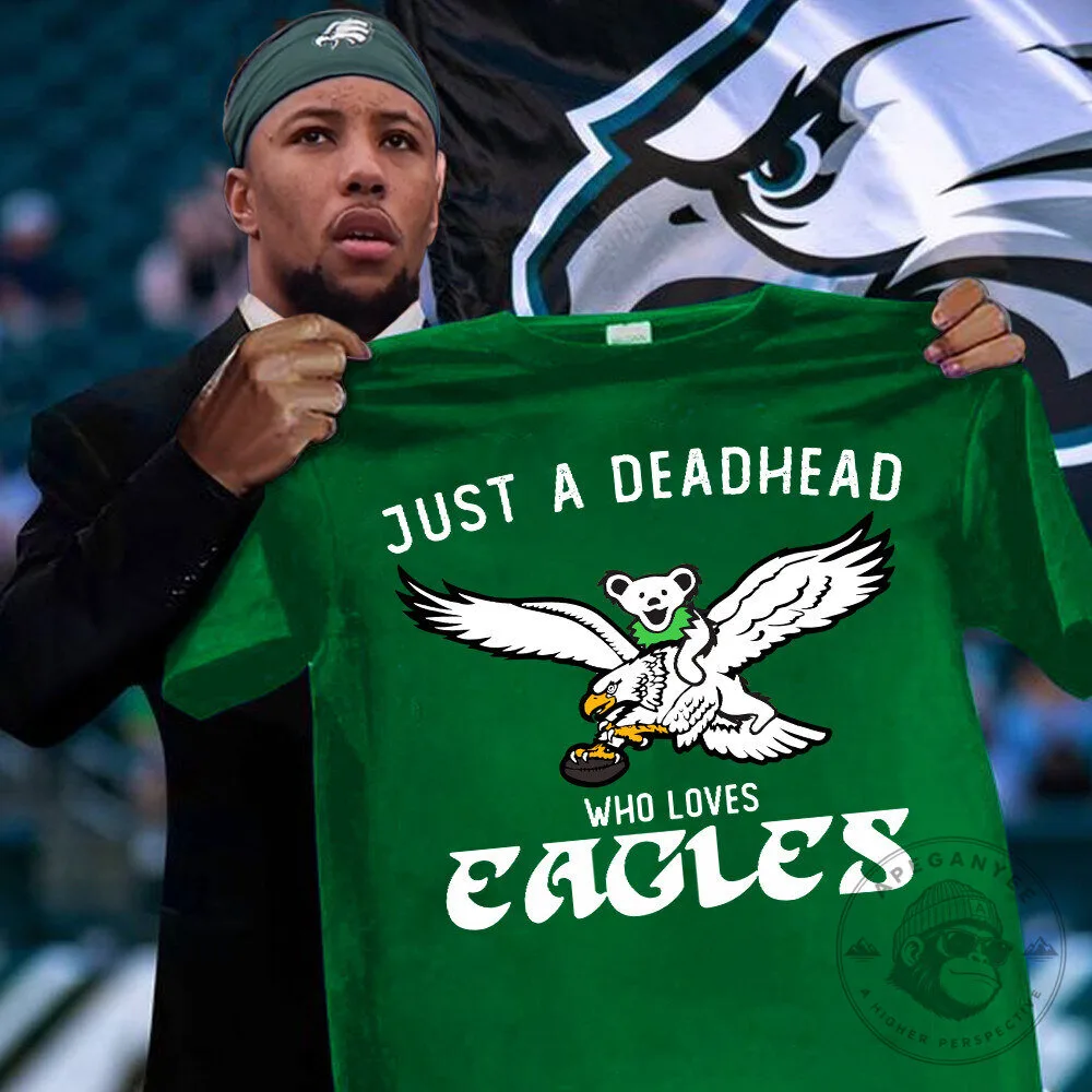 Philly Eagles Deadhead Grateful Bear Kelly Green Football T-Shirt