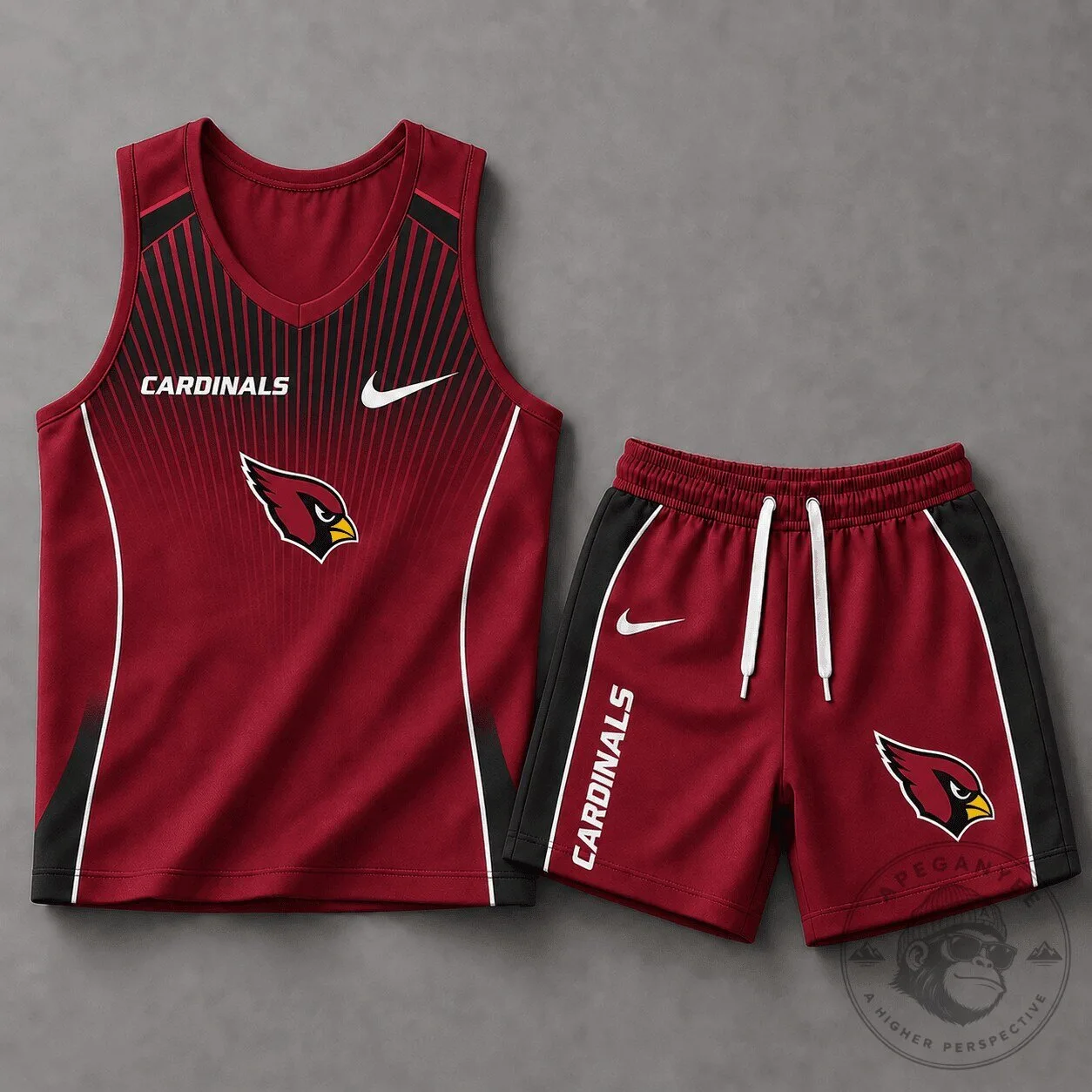 Arizona Cardinals Football Team Velocity Stripe Tank Top and Shorts Set