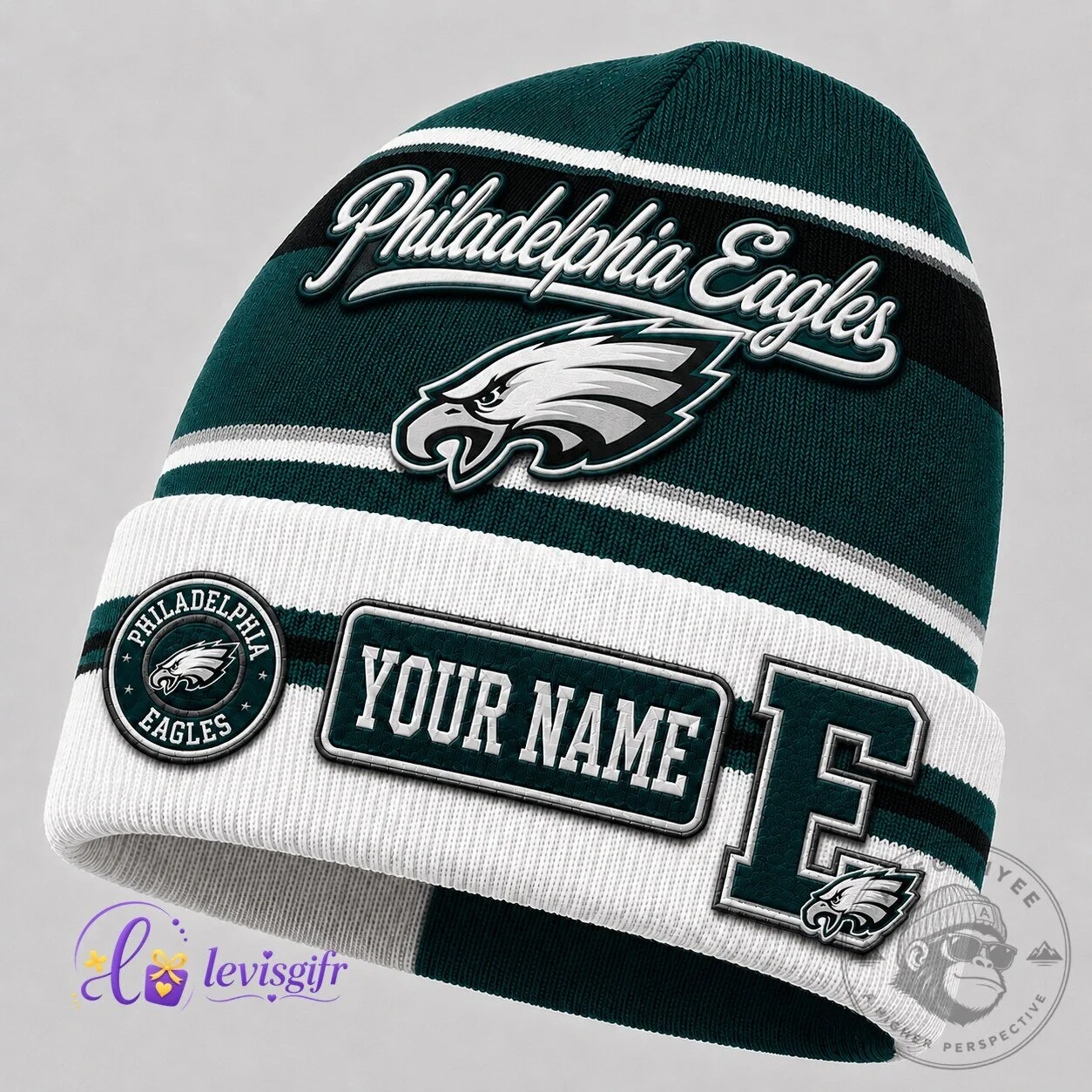 Philadelphia Eagles Football Personalized Beanie Hat for Men and Women