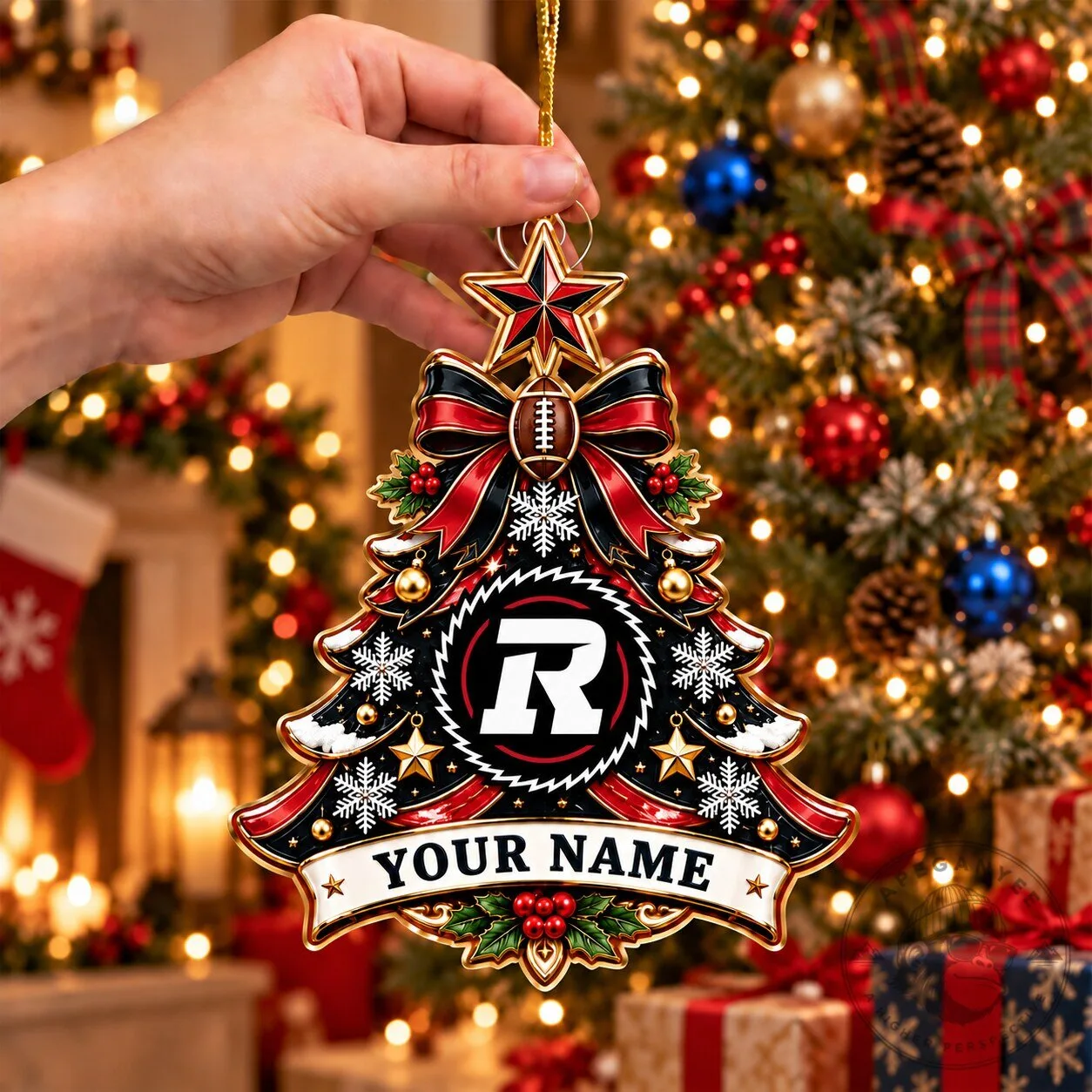 Ottawa Redblacks Canadian Football League Christmas Tree Ornament