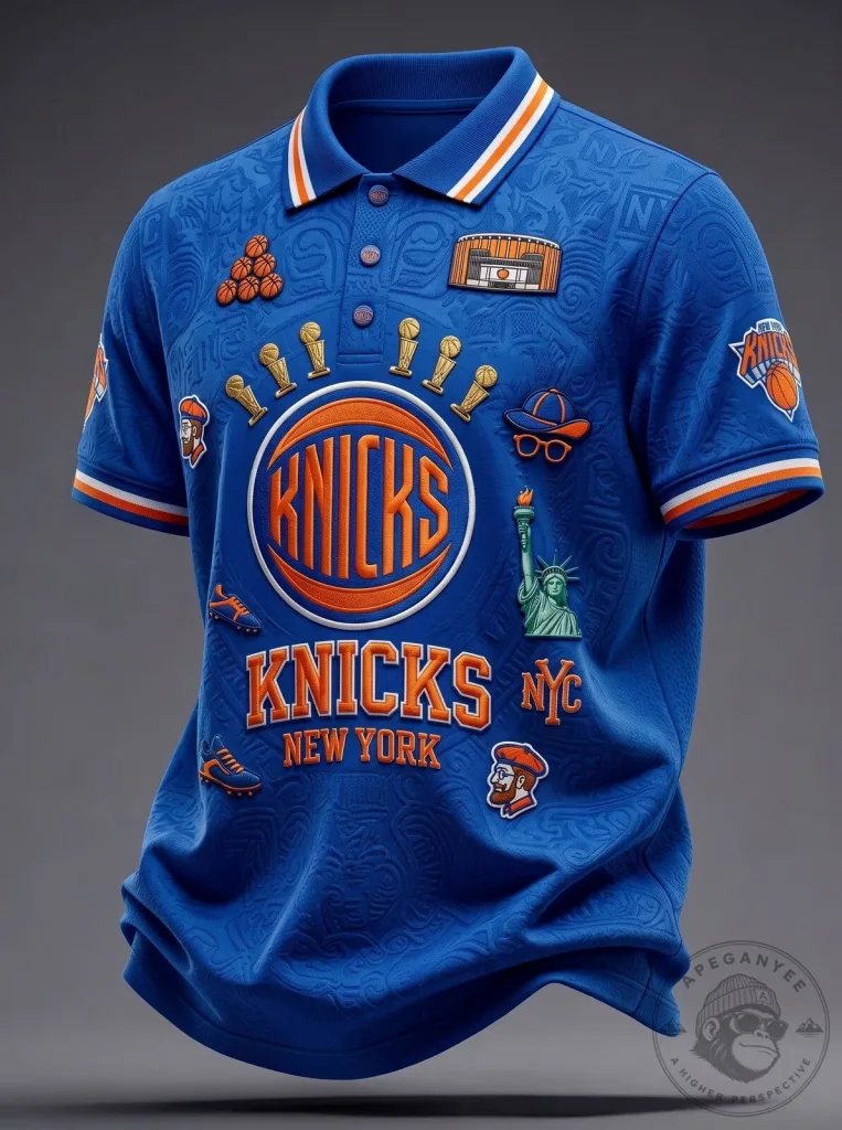 NY Knicks Basketball Supporter Polo Tee 37 NY Knicks Basketball Supporter Polo Tee