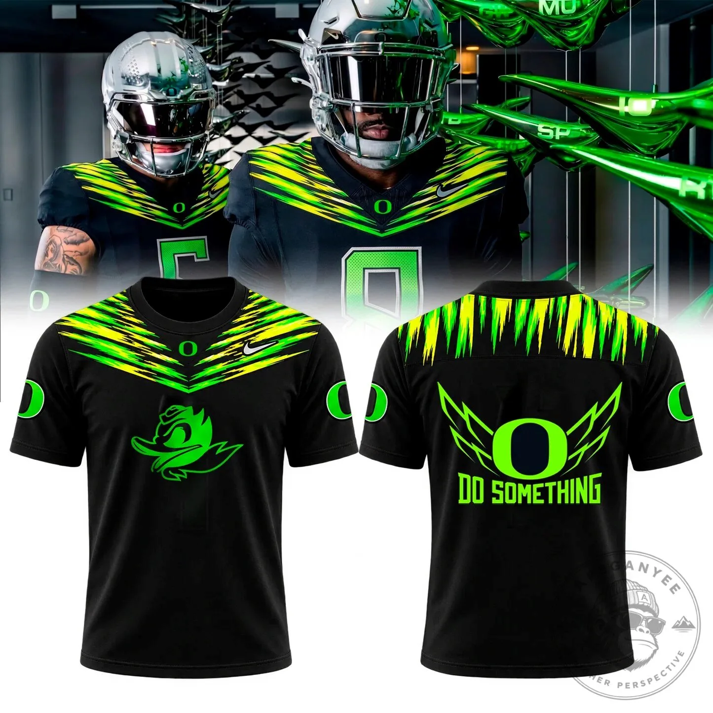 Oregon Ducks Football Team Black Uniform T-Shirt