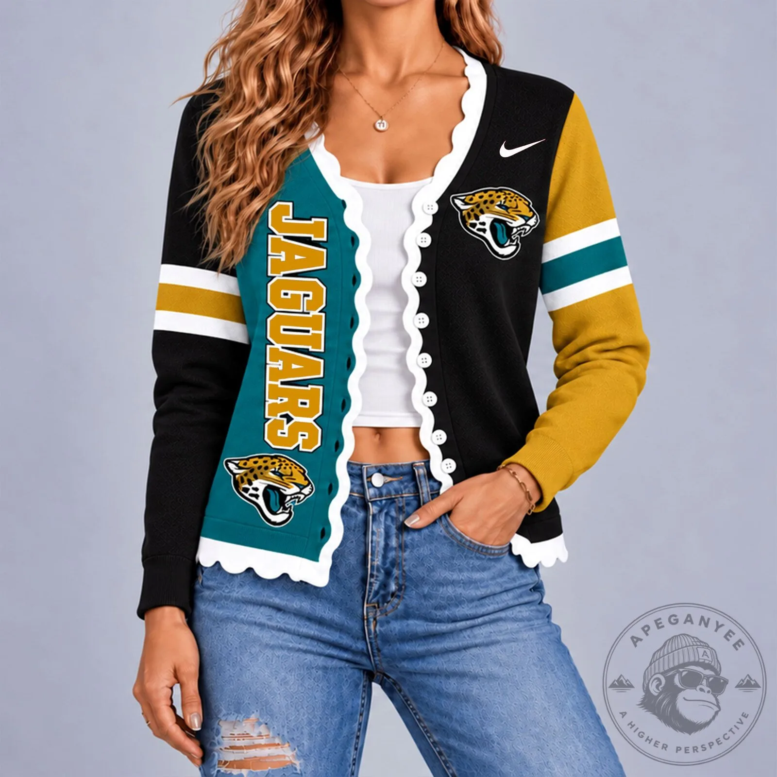 Jacksonville Jaguars NFL Football Team Fan Cardigan Sweater