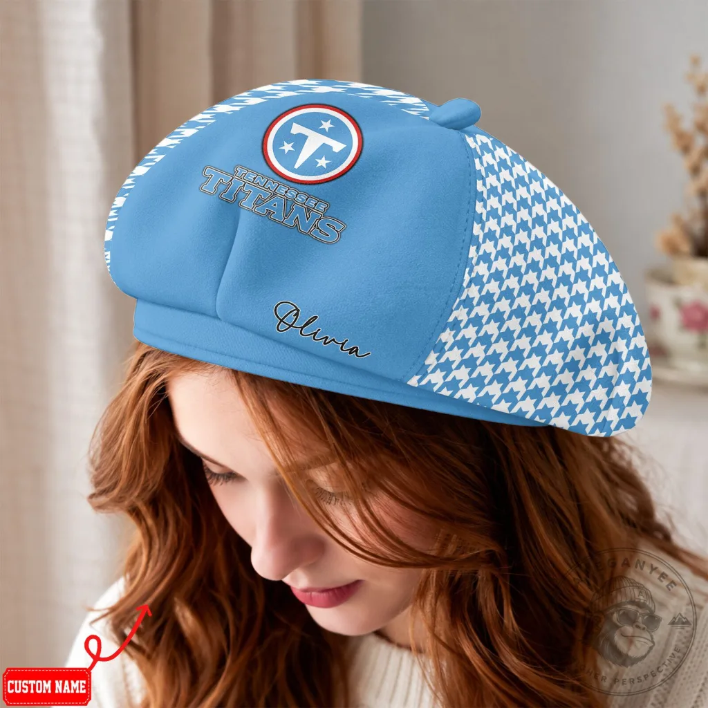 Tennessee Titans NFL Women's Personalized Beret Hat Tennessee Titans NFL Women's Personalized Beret Hat