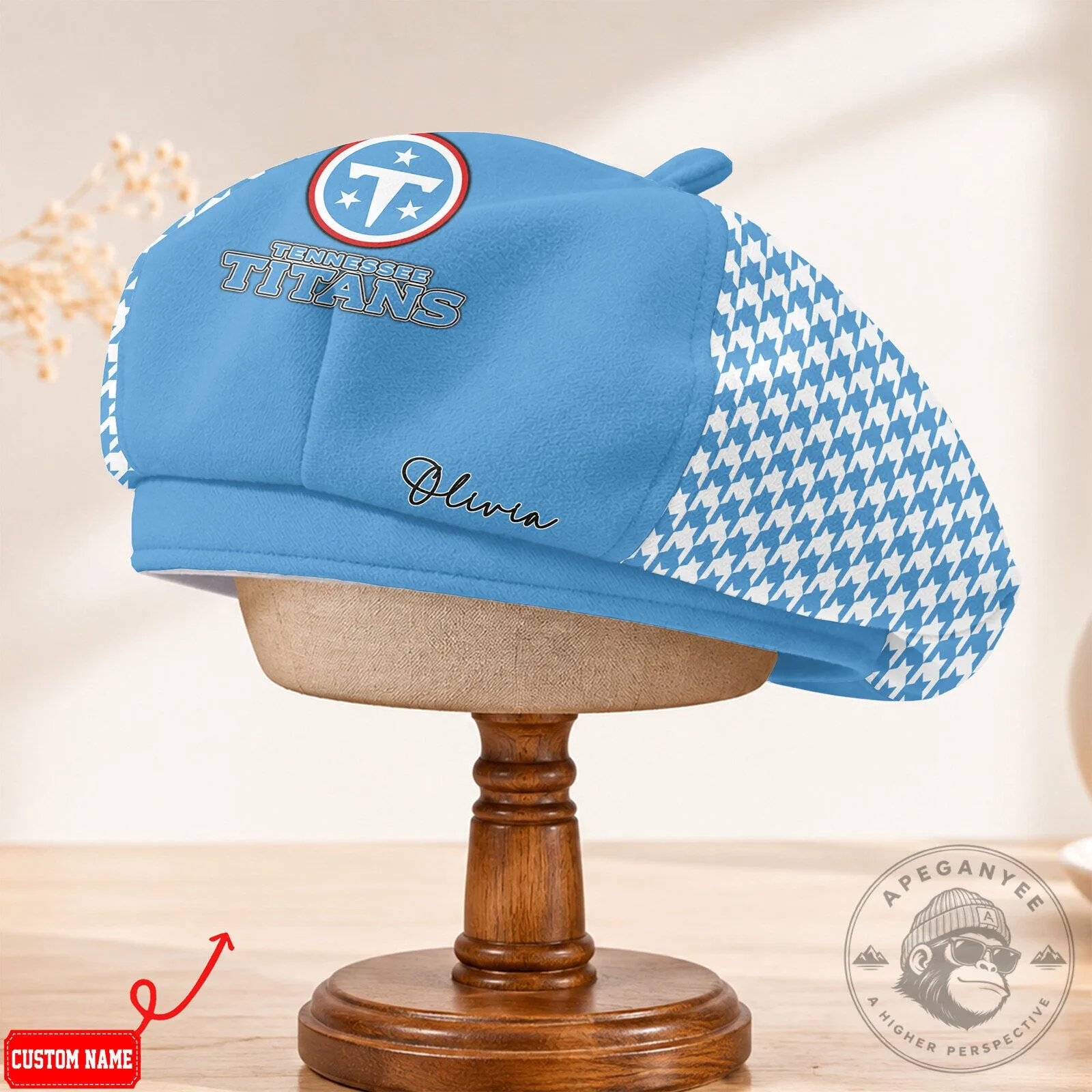 Tennessee Titans NFL Women's Personalized Beret Hat 11 Tennessee Titans NFL Women
