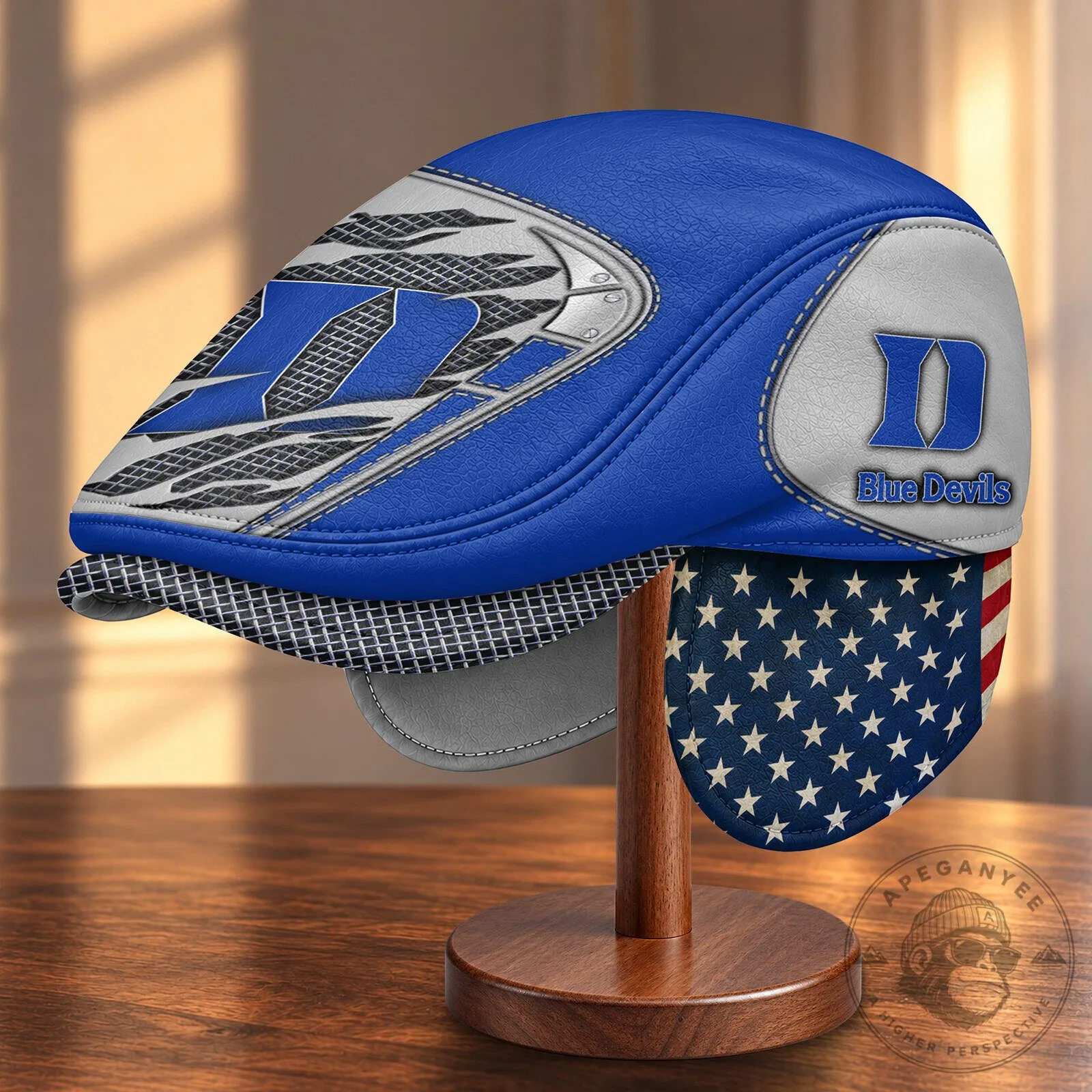 Duke Blue Devils NCAA Flat Cap with Foldable Ear Flaps