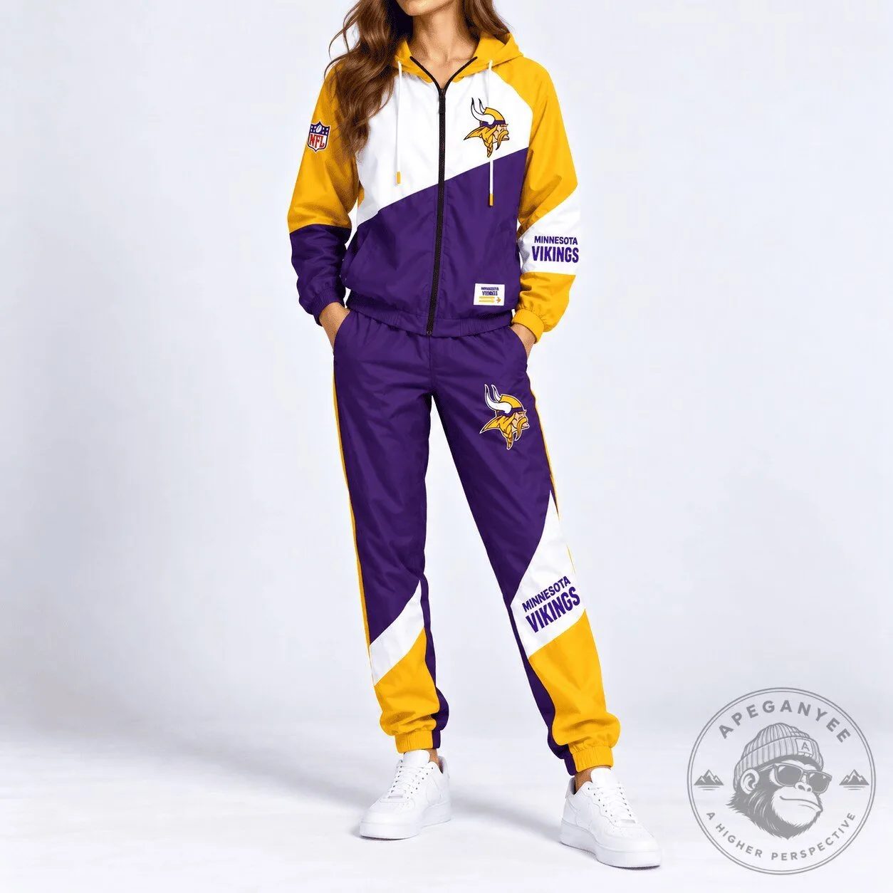 Minnesota Vikings NFL Team Training Days Slash Tracksuit Jacket and Pants Set