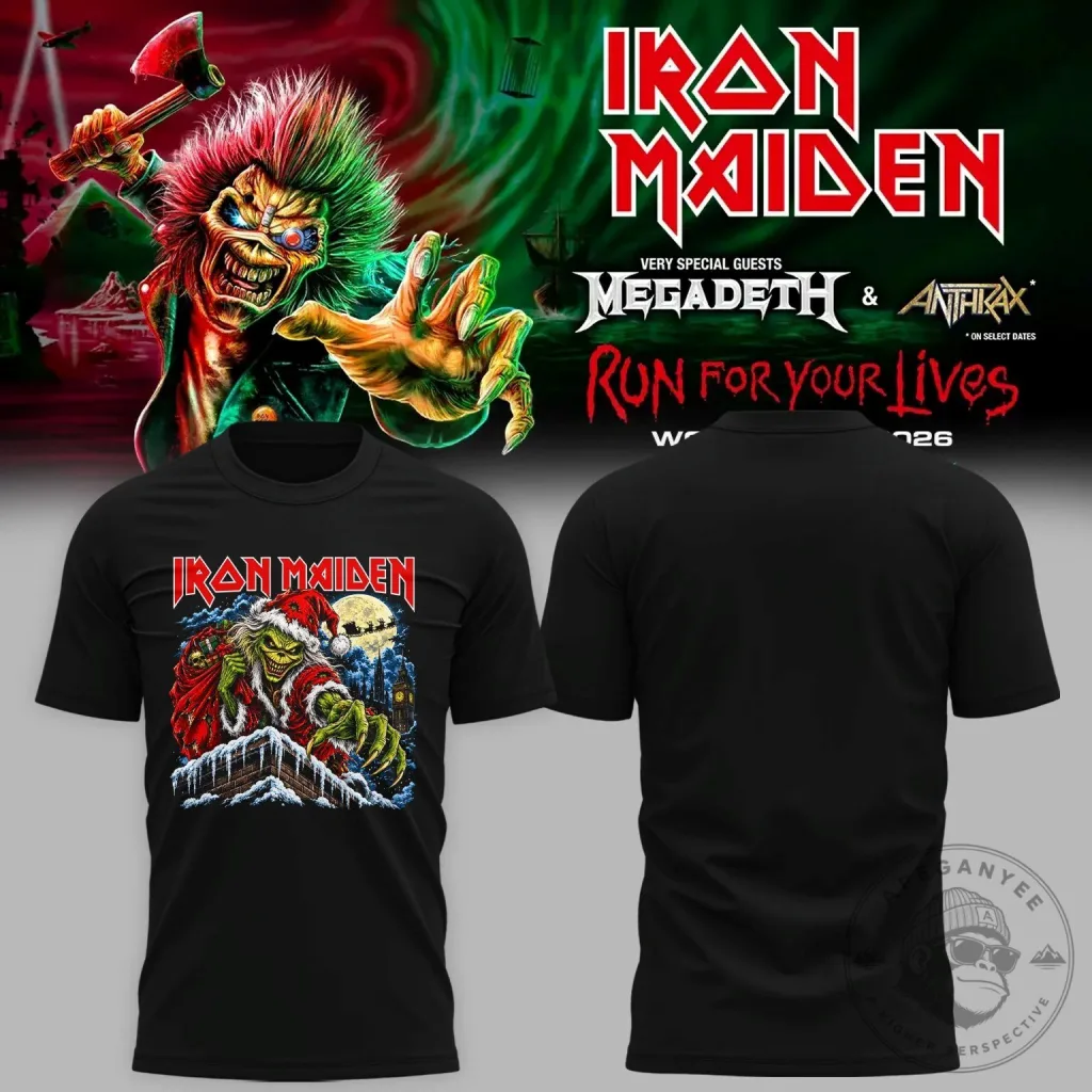 Iron Maiden The Number Of The Beast Christmas Grinch Eddie T-Shirt Iron Maiden The Number Of The Beast Christmas Grinch Eddie T-Shirt