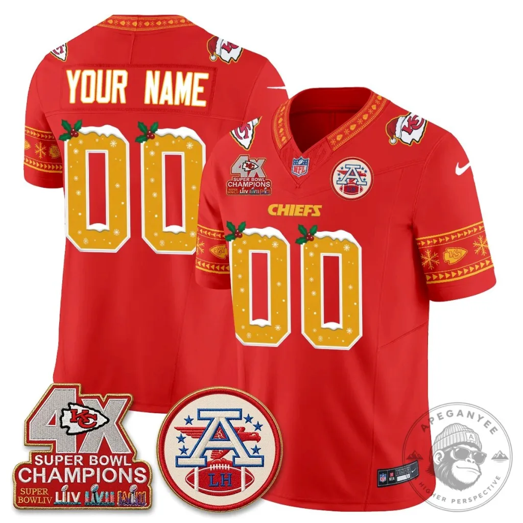 Kansas City Chiefs Christmas Edition Super Bowl Champions Football Jersey