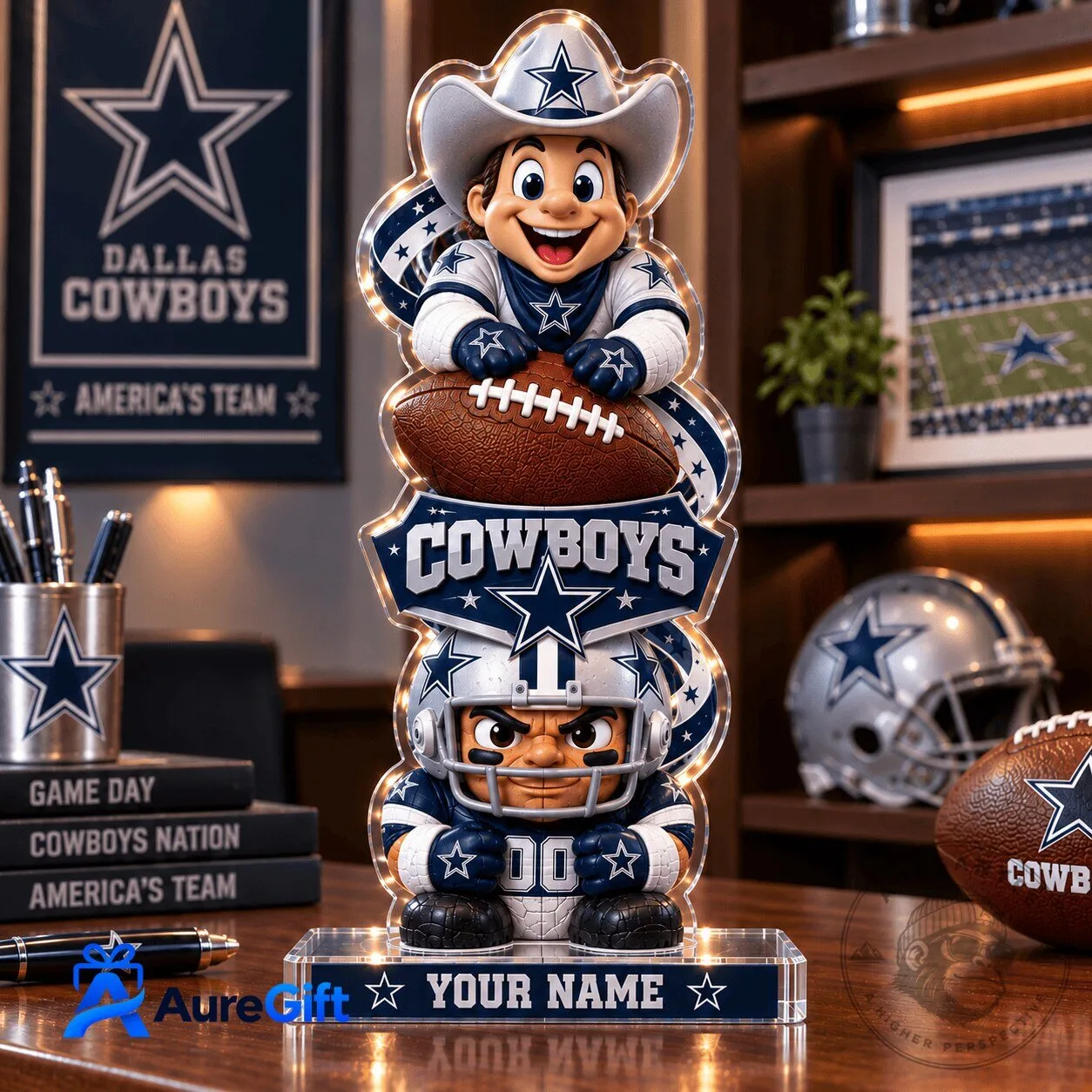 Dallas Cowboys NFL Christmas Kickoff Personalized Acrylic Block Plaque