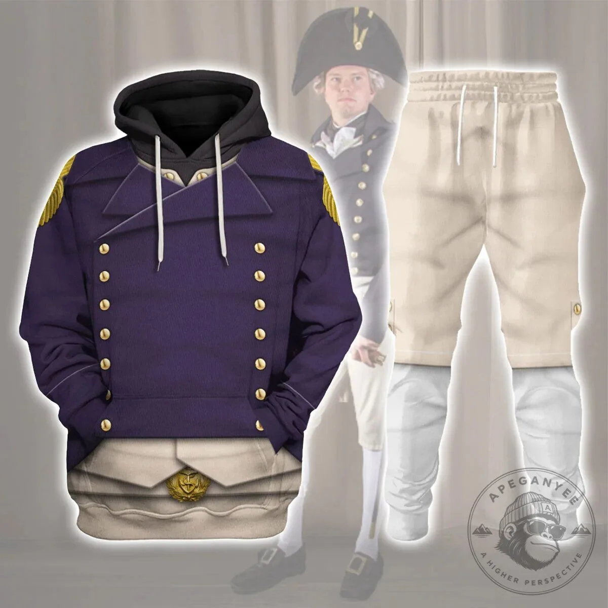 Royal Navy Captain 1806 Uniform Historical Cosplay Costume Hoodie