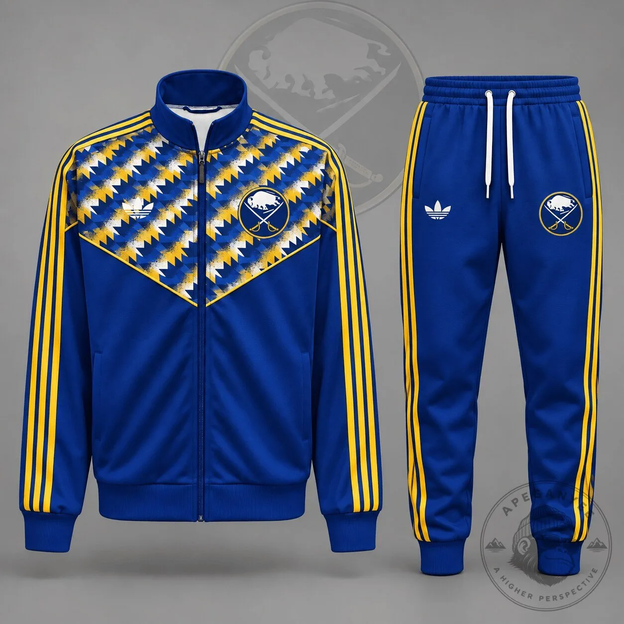 Buffalo Sabres Heritage Chevron Track Jacket and Jogger Pants Set