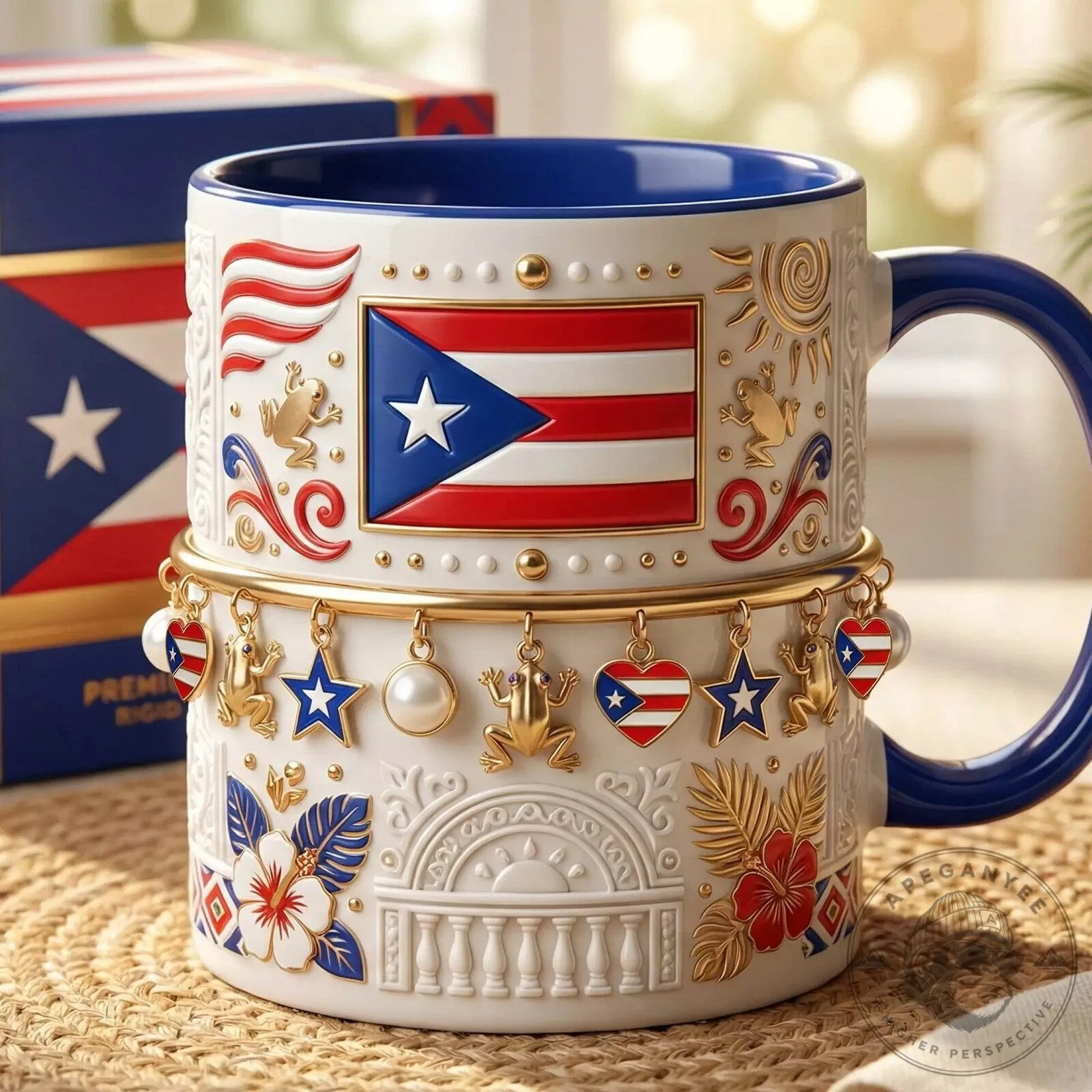Puerto Rico Flag Charm Coffee Mug