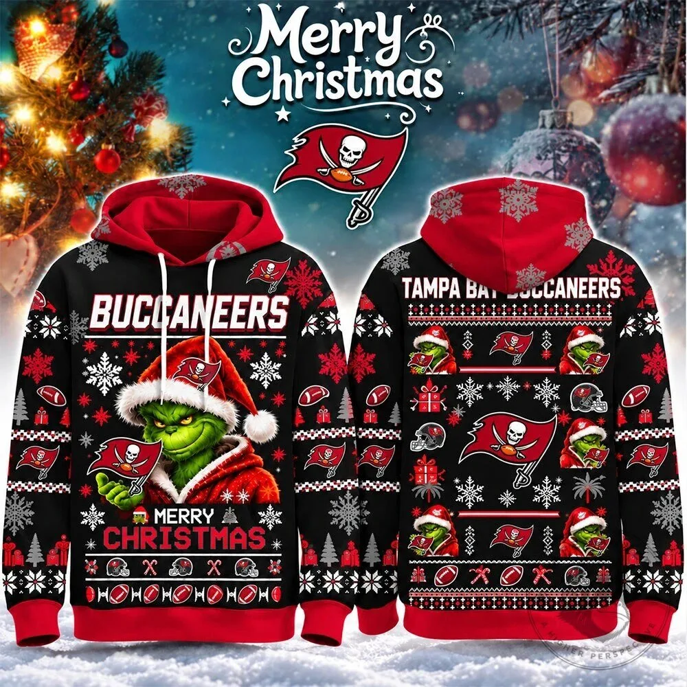 Tampa Bay Buccaneers Grinch Merry Christmas Ugly Sweater Hoodie