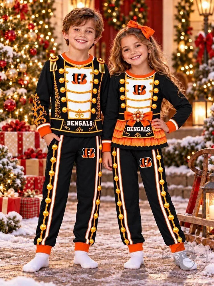 Cincinnati Bengals Nutcracker Christmas Kids Pajamas Set