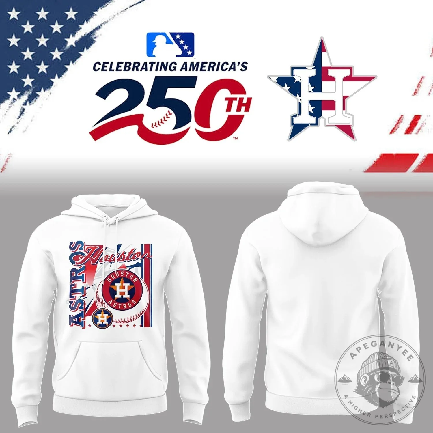 Houston Astros Celebrating America's 250th Anniversary Hoodie
