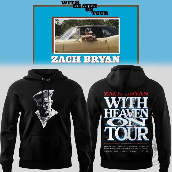 2026 Concert Hoodie for Zach Bryan's Heaven On Tour