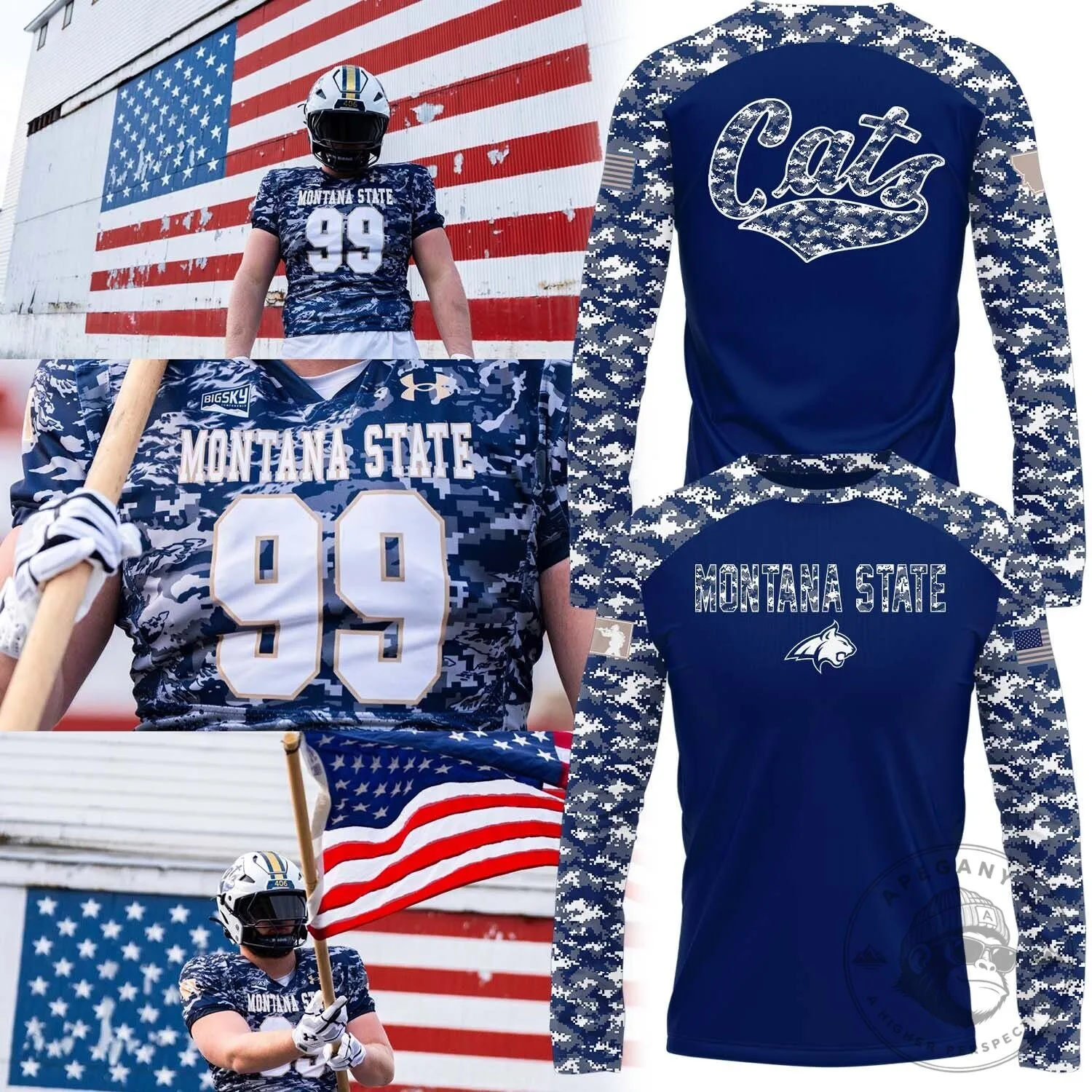 Montana State Bobcats Camouflage Long Sleeve Shirt for Men