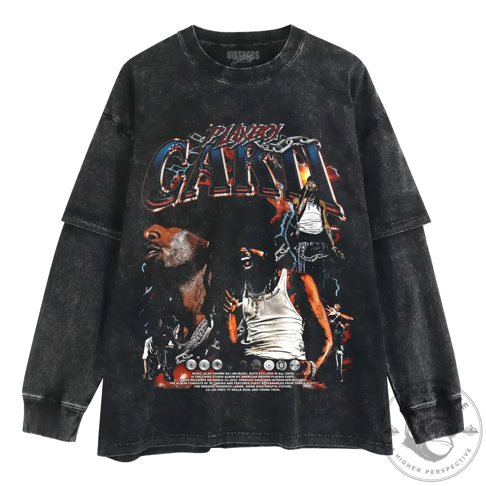 Playboi Carti Icy Exclusive Graphic Layered Long Sleeve T-Shirt