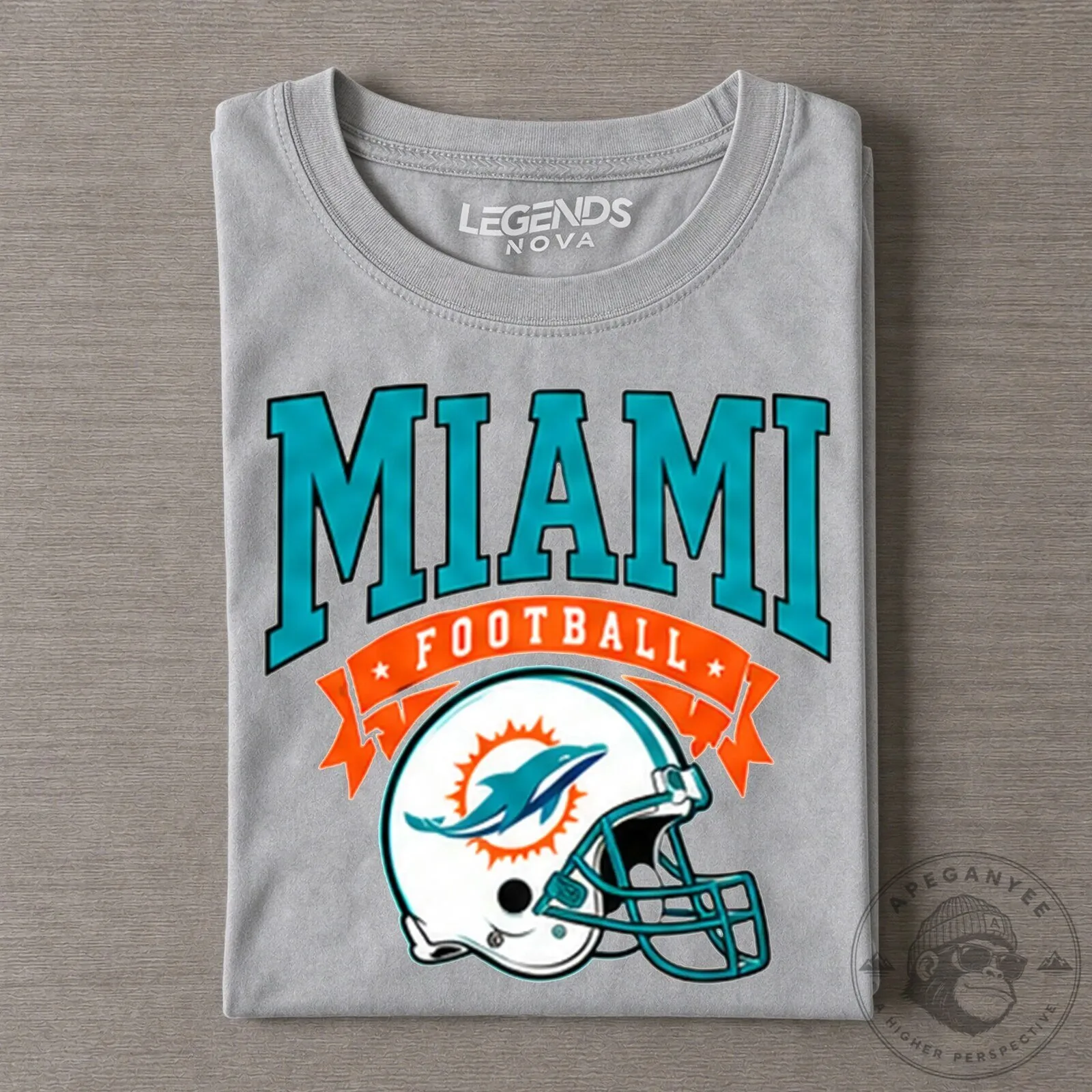 Miami Football Vintage Helmet Distressed Graphic T-Shirt