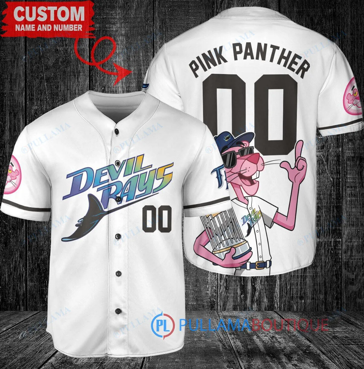 Tampa Bay Rays Baseball Pink Panther World Series Champions Custom Jersey