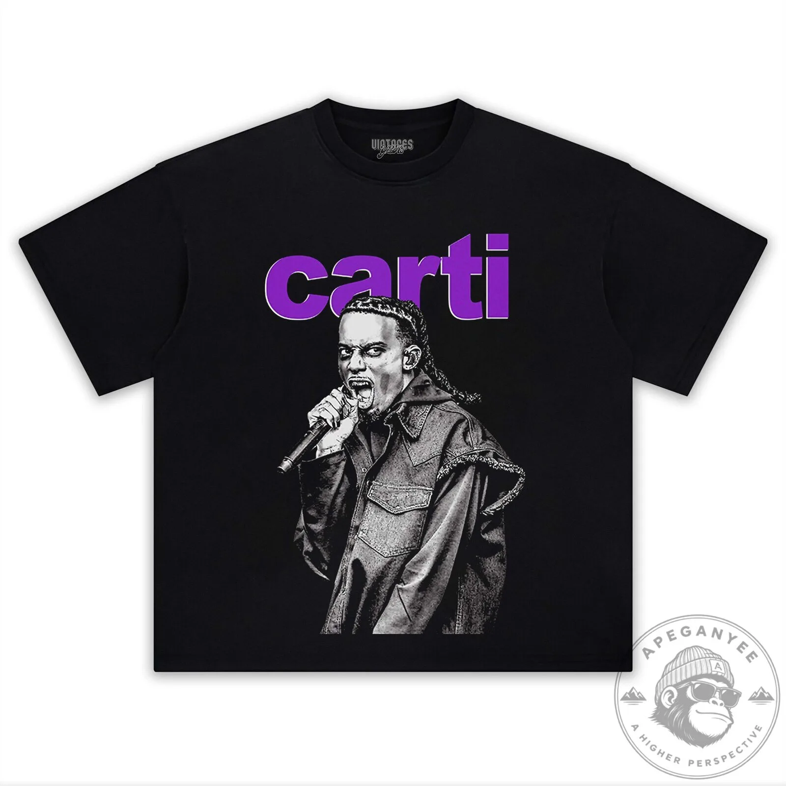 Black Graphic T-Shirt in Y2K Style by Playboi Carti