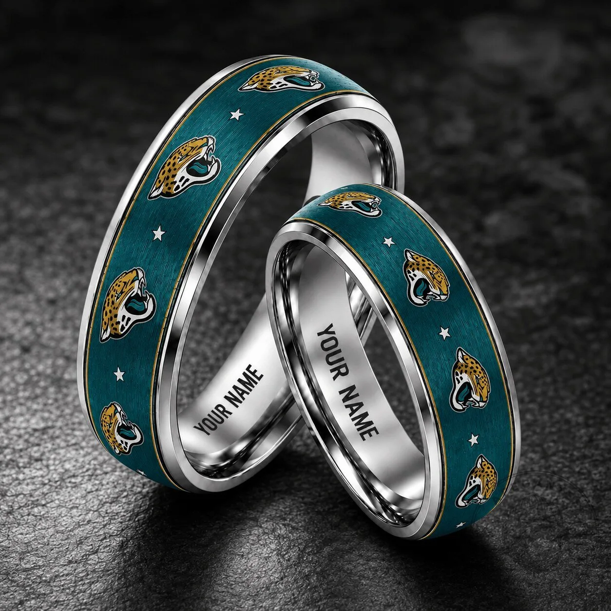 Jacksonville Jaguars Personalized Tungsten Steel Ring