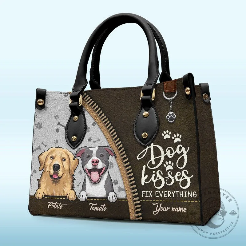 Personalized Dog Kisses Fix Everything Pet Owner Handbag