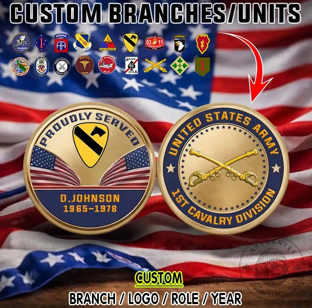 United States Army 1st Cavalry Division Proudly Served Custom Challenge Coin
