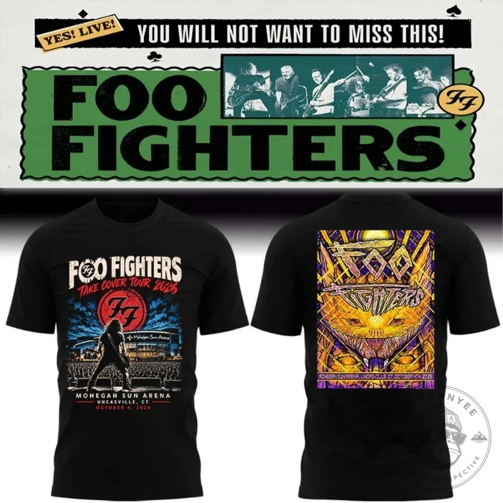 Foo Fighters Take Cover Tour 2026 Mohegan Sun Arena Black Concert T-Shirt