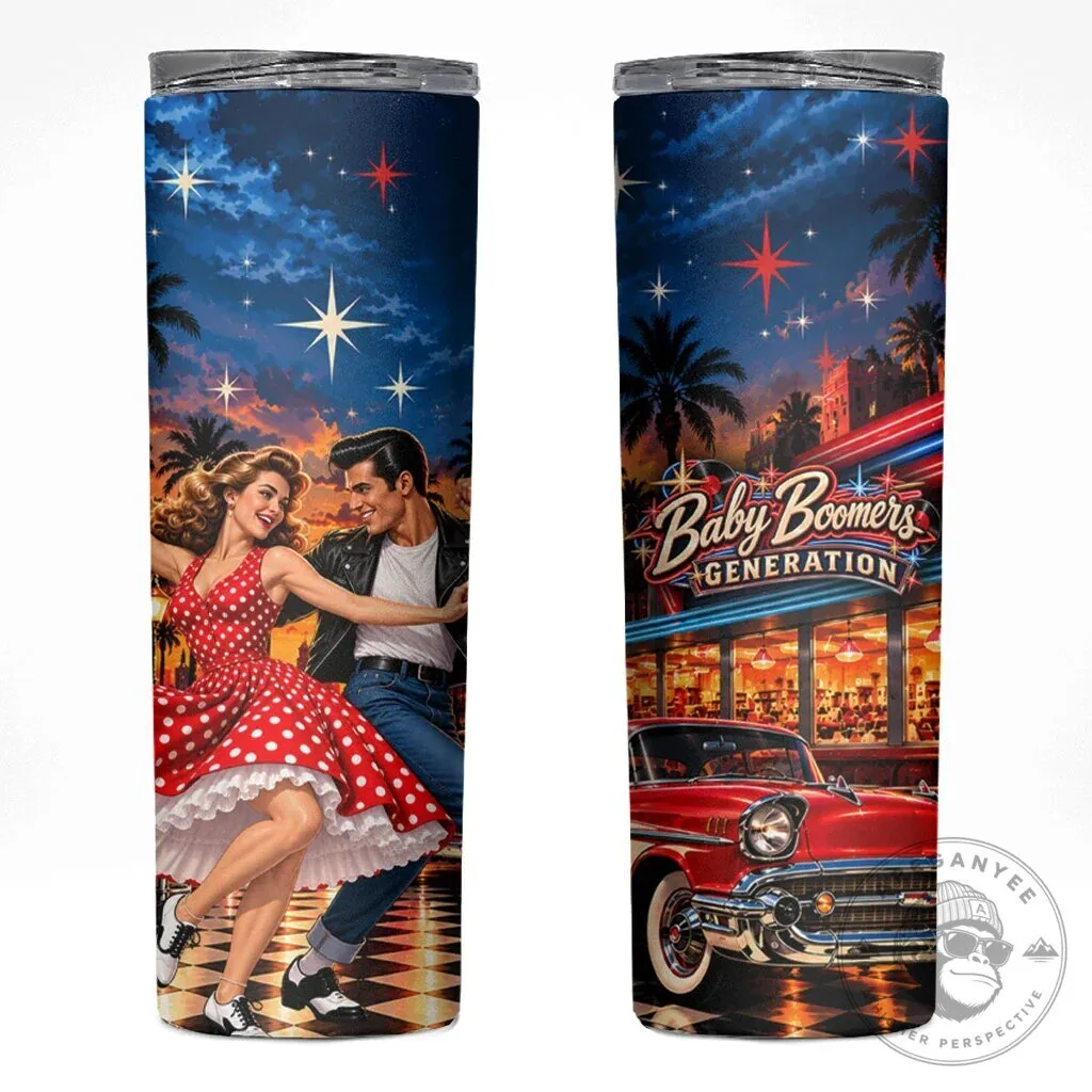 Baby Boomers Generation Vintage 1950s Rock and Roll Tumbler